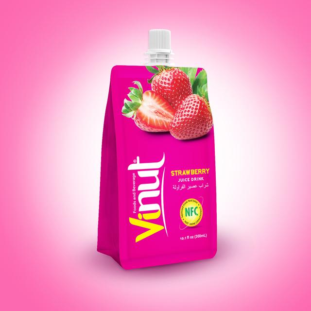 10.1fl oz VINUT 100% Pouches Strawberry Juice Drink