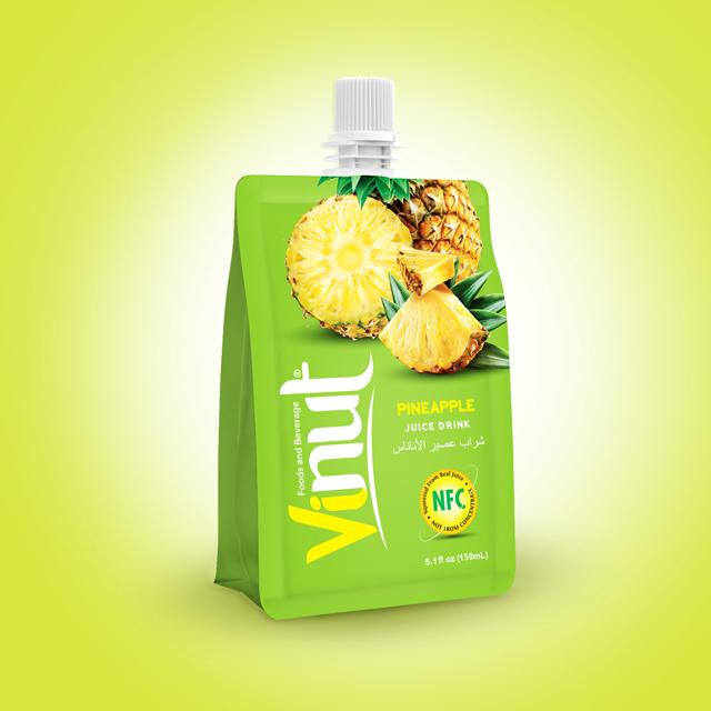 150ml VINUT 100% Pouches Pineapple Juice Drink