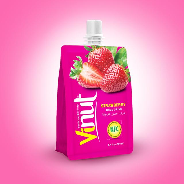 150ml VINUT 100% Pouches Strawberry Juice Drink