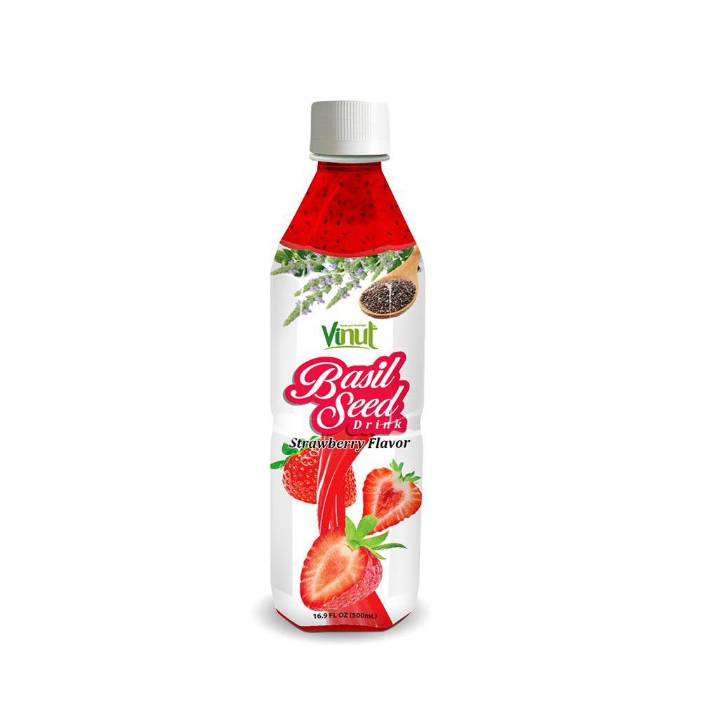 16.9 fl oz VINUT Basil seed drink with Strawberry Flavor