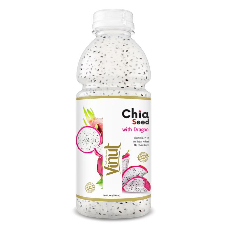 20 fl oz VINUT Bottle Chia seed Drink with Dragon Juice