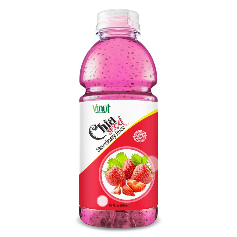 20 fl oz VINUT Chia seed Drink with Strawberry Juice