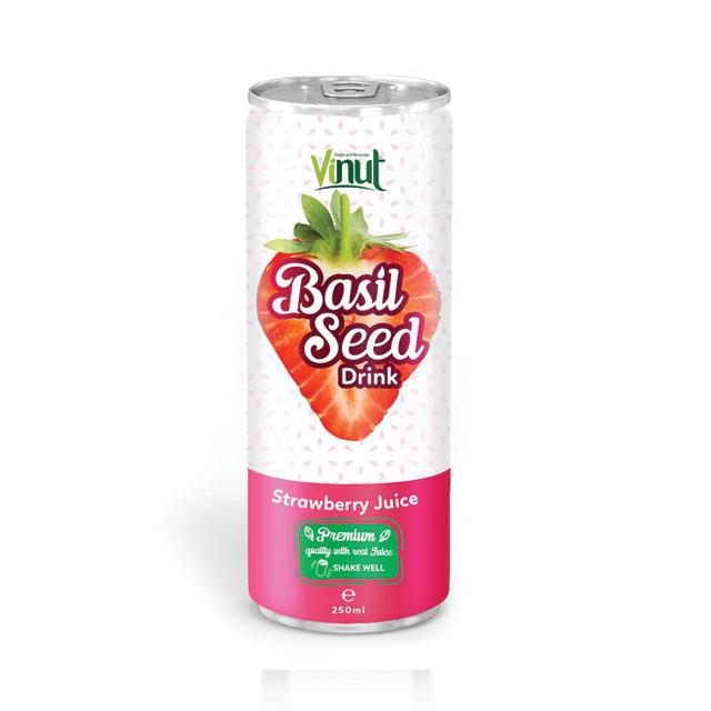 250ml VINUT Basil seed drink with Strawberry Juice Flavor