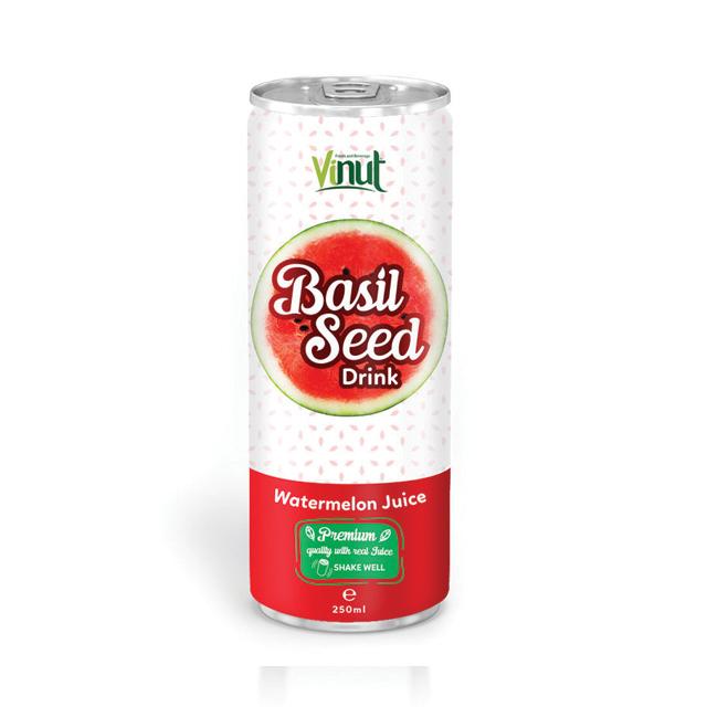 250ml VINUT Basil seed drink with Watermelon Juice Flavor