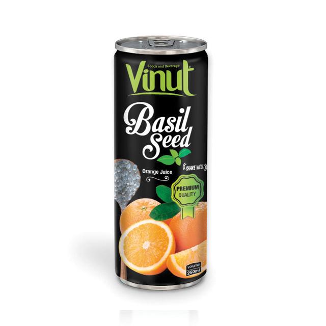 250ml VINUT Premium Quality Basil seed drink with Kiwi Orange Flavor