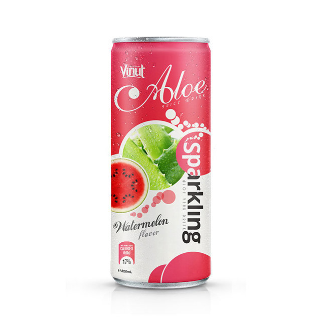 320ml VINUT Sparkling Aloe vera drink with watermelon flavor (Pack Of 24)