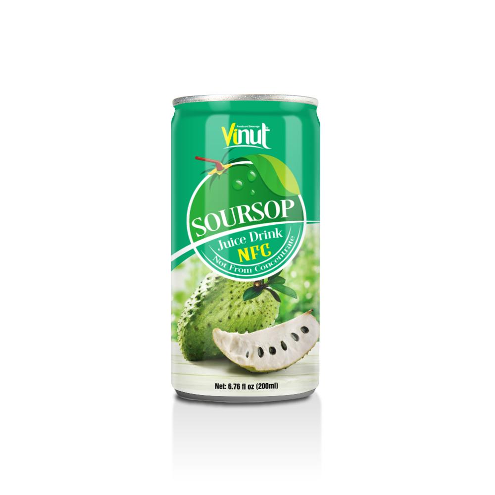 VINUT Soursop Juice Drink, NFC Not From Concentrate, Slim Can, 6.76 fl oz (200 mL)