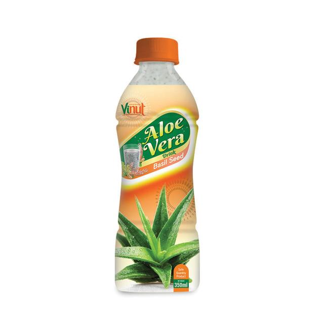 Vinut Aloe Vera Drink, Basil Seed Flavor, Safe Quality Product, PET Bottle, (350 mL)