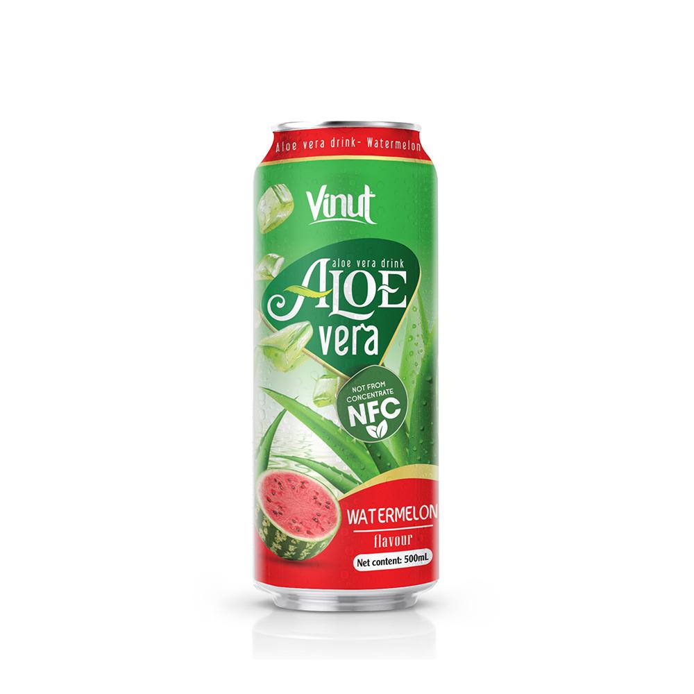 VINUT Aloe vera drink Watermelon flavour, Not from concentrate, NFC, Slim Can, 500mL