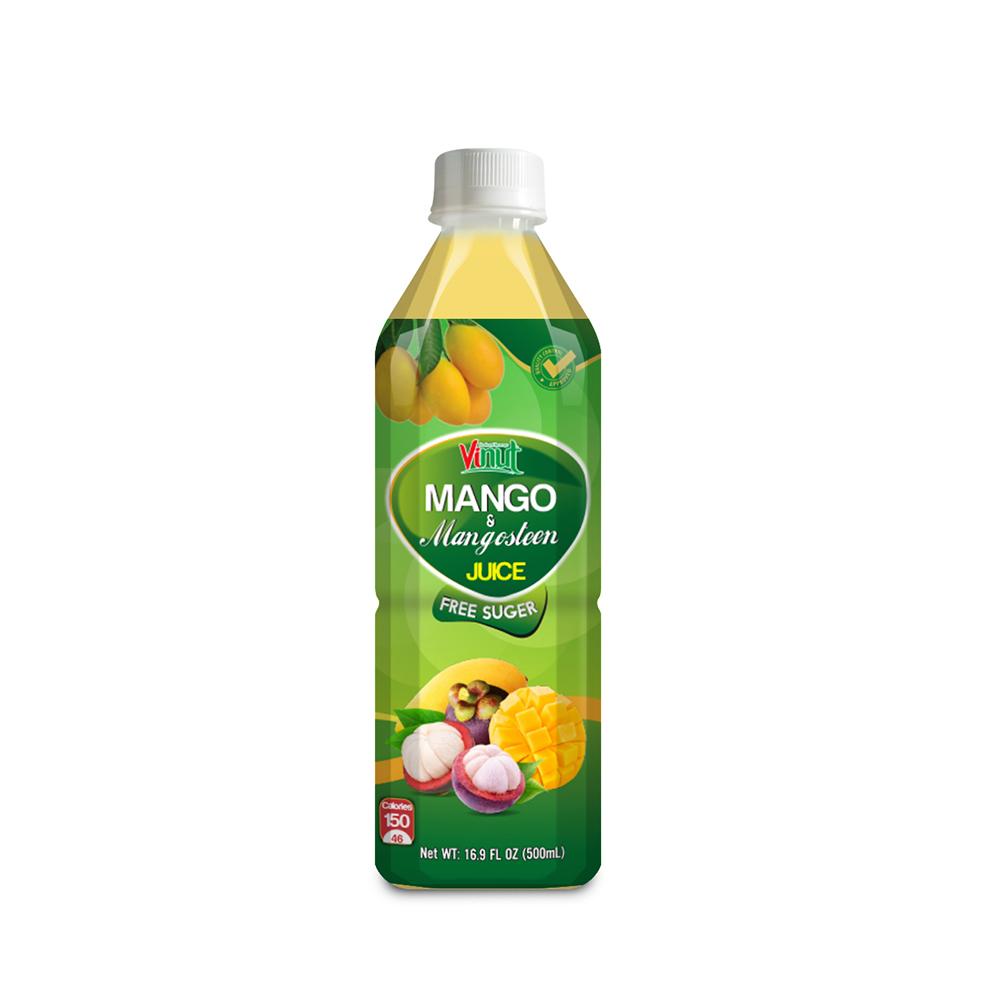 VINUT Mango Mangosteen Juice, Free Suger, 150 Calories, PET Bottle, 16.9 fl oz (500 mL)