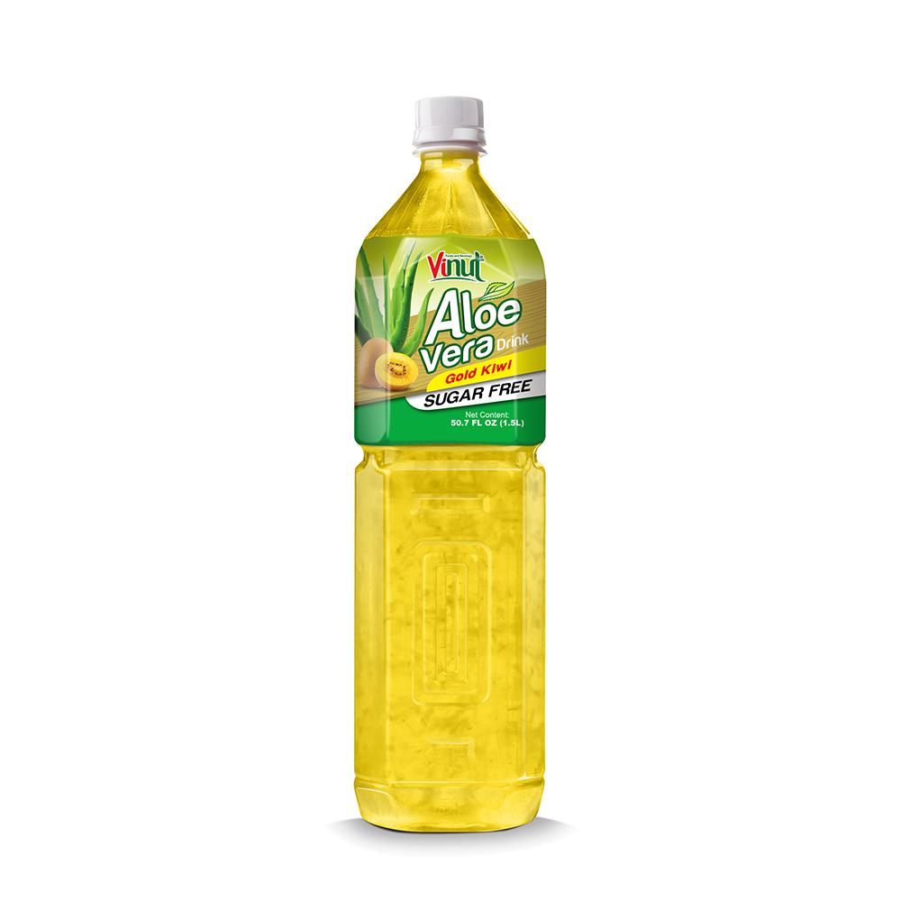 Vinut Aloe Vera Drink, Gold Kiwi Flavor, Sugar Free, PET Bottle, 50.7 fl oz (1.5L)