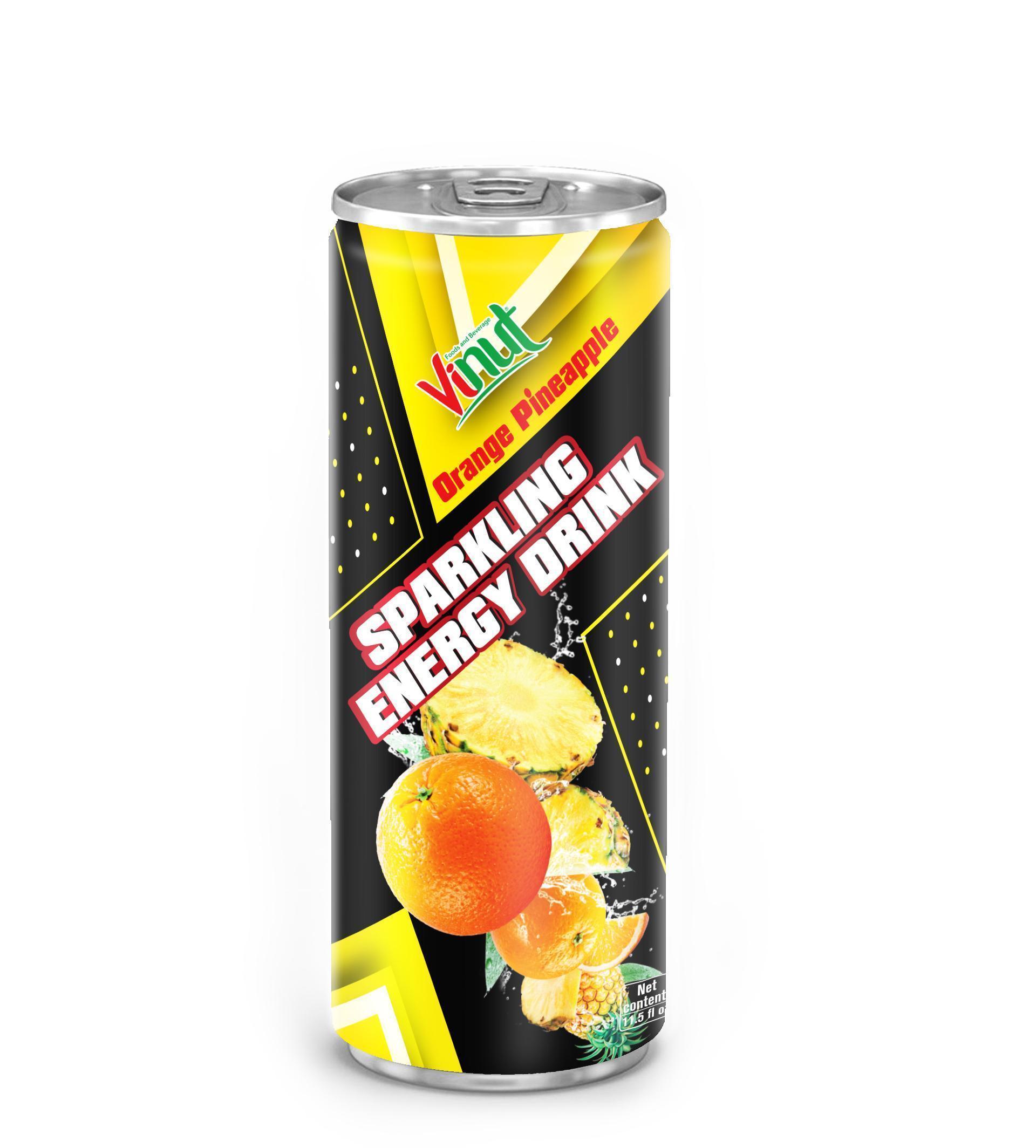 VINUT Sparkling Orange Pineapple Energy Drink, 11.5 fl oz Can