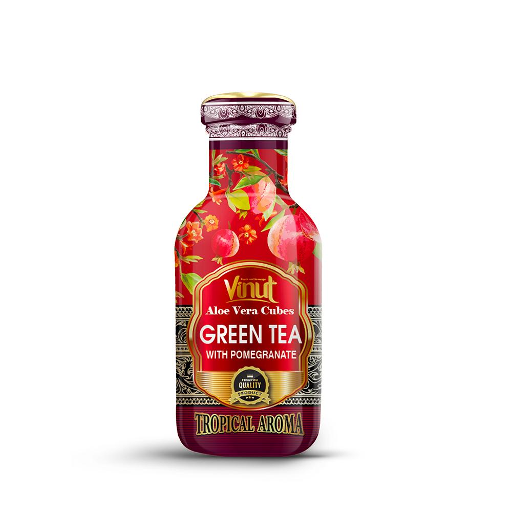 355ml VINUT Real Tropical Aloe vera Cubes with green tea & Pomegranate