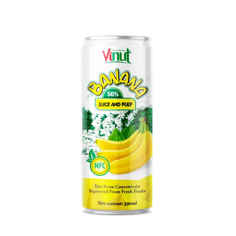 330ml VINUT Banana Juice Drink with Pulp (50% Juice) Fresh-Squeezed Fruit