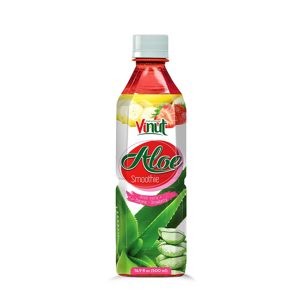 Vinut Aloe Vera Banana Strawberry Smoothie, PET Bottle, 16.9 fl oz (500 mL)