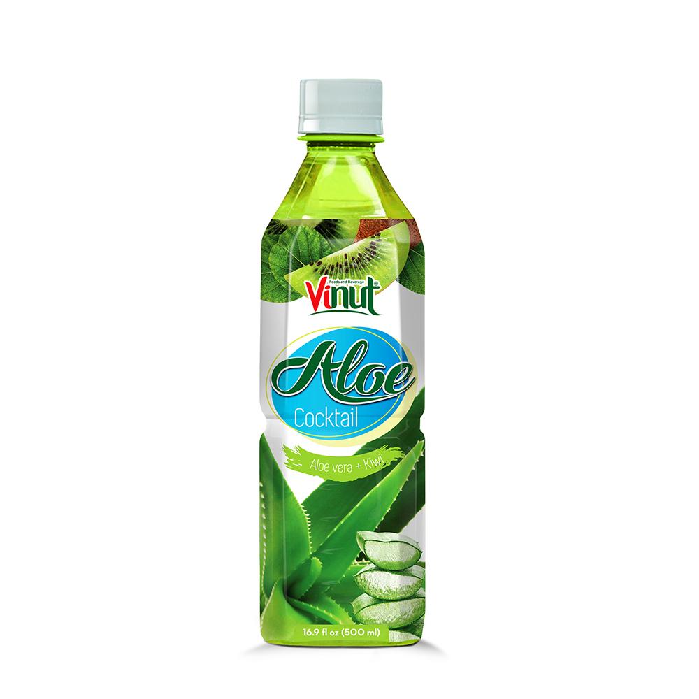 Vinut Aloe Cocktail, Aloe Vera Kiwi Flavor, PET Bottle, 16.9 fl oz (500 mL)