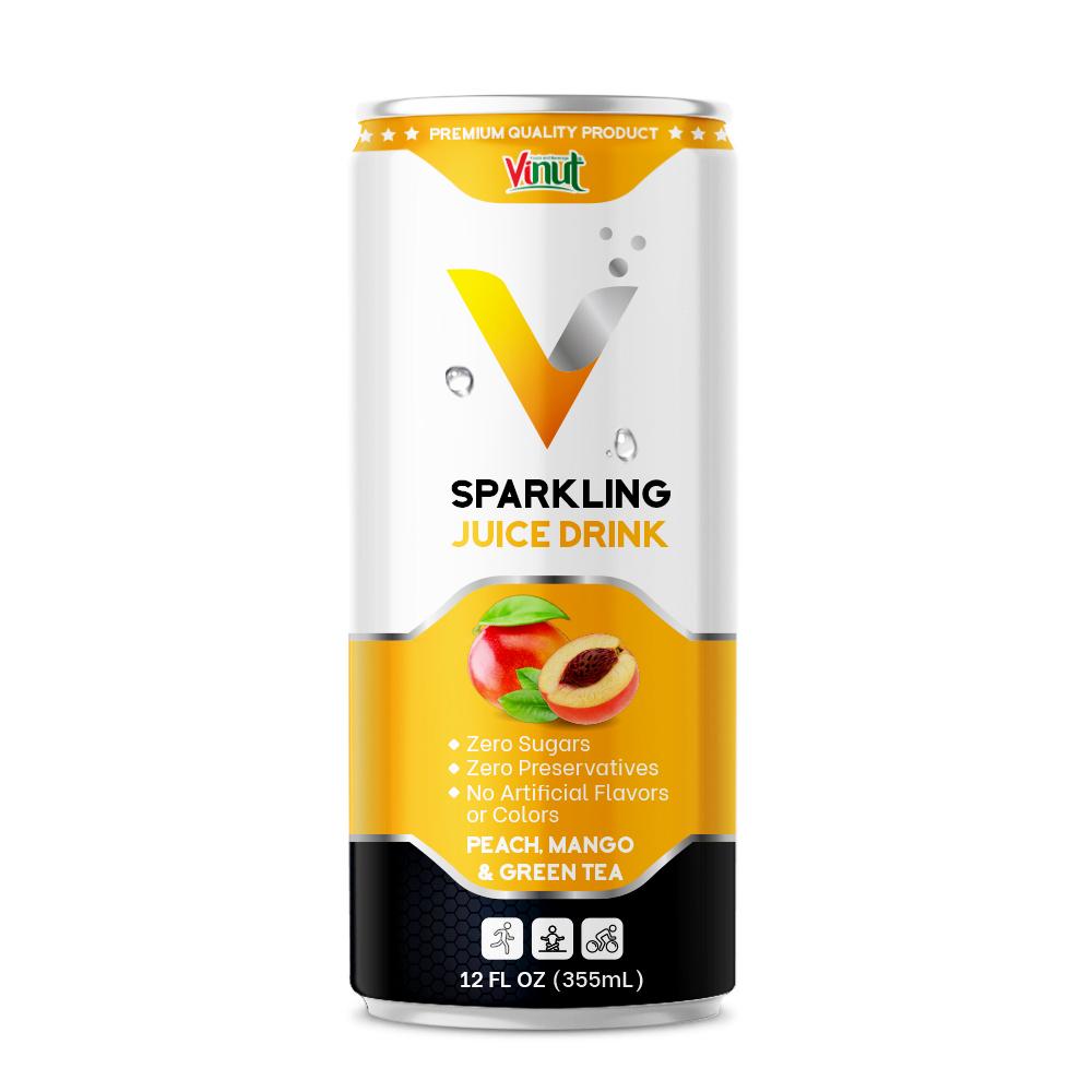 12 fl oz VINUT Sparkling Juice drink( Peach Mango & Green tea)