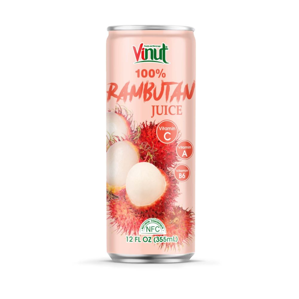 Rambutan Juice Vinut can 12 Fl Oz | 100% Rambutan Juice