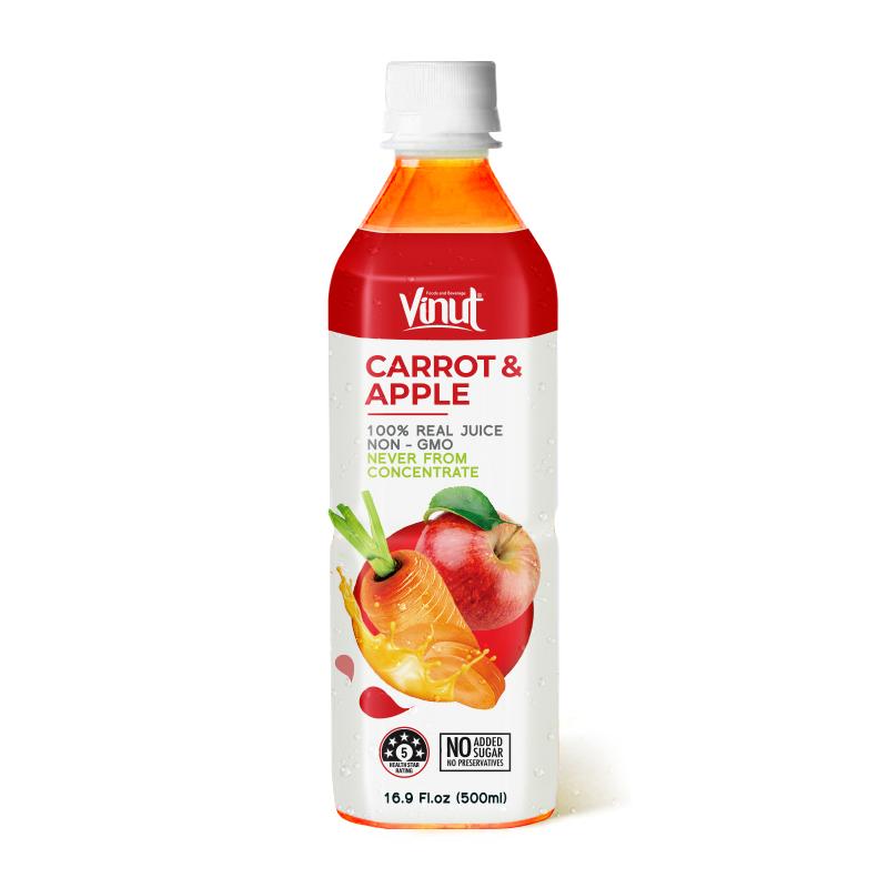 16.9 fl oz Vinut NFC Carrot & Apple Juice Drink (100% Real Juice, Non GMO)