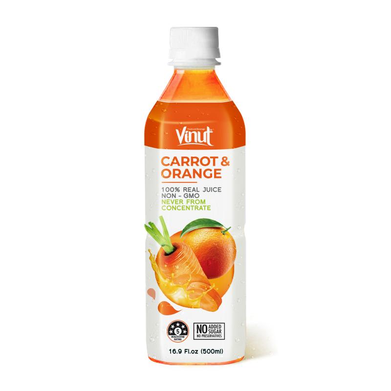 16.9 fl oz Vinut NFC Carrot + Orange juice drink(100% Real Juice, Non GMO)