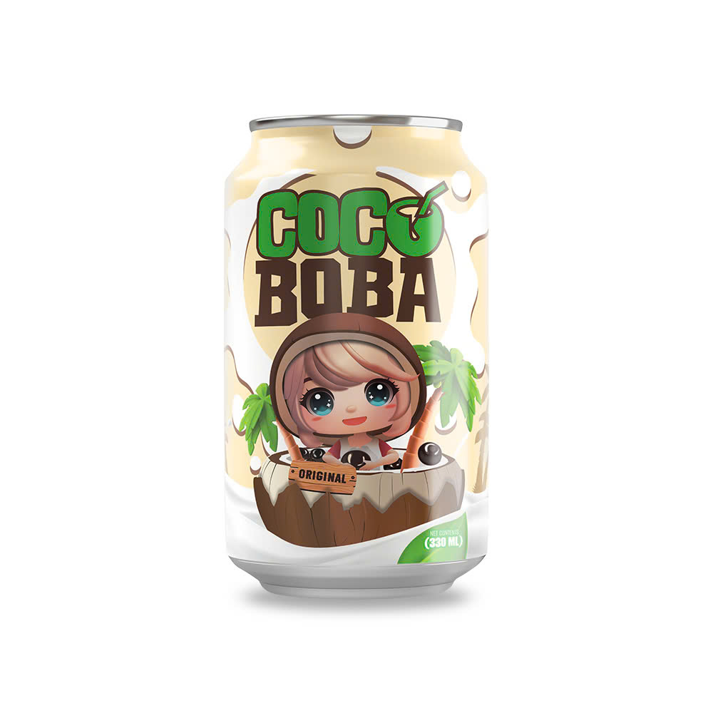 330ml Vinut Coco Boba Original Drink (Coconut milk + Tea + Tapioca Pearl) - Non-GMO, Gluten Free, Lactose-Free