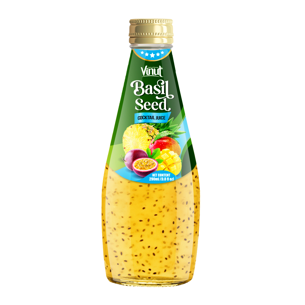 290ml VINUT Basil Seed Drink with Mixed Fruit Juice (Screw cap)