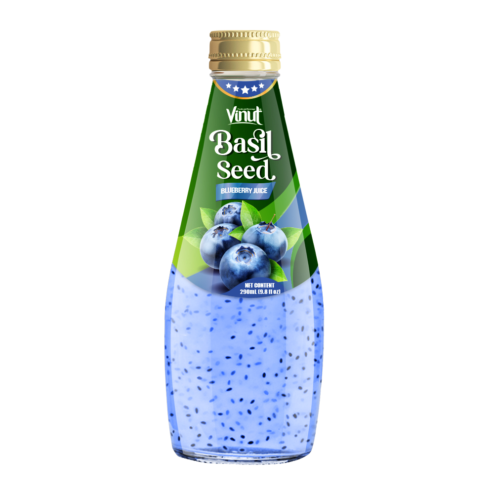 290ml VINUT Basil Seed Drink with Blueberry Juice (Screw Cap)