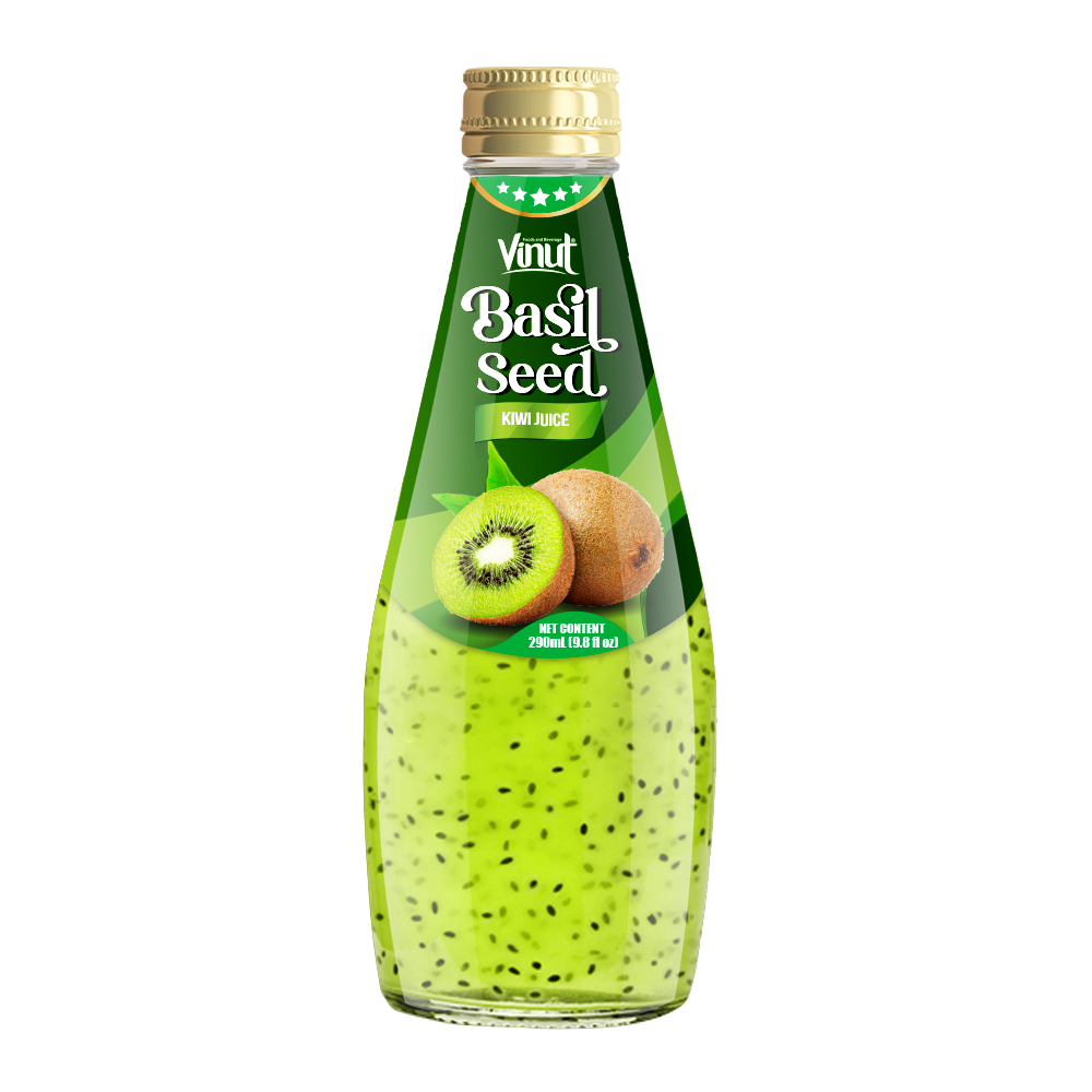 290ml VINUT Basil Seed Drink with Kiwi Juice (Screw Cap)