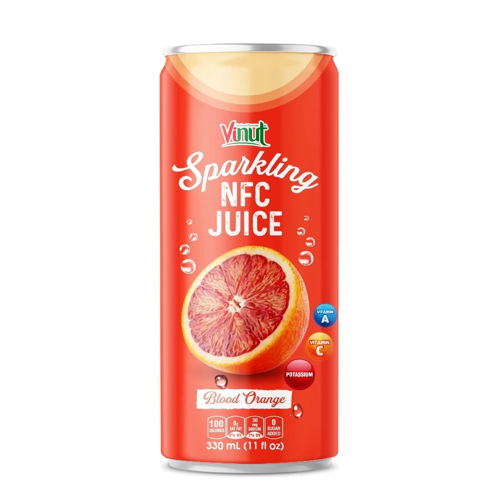 VINUT Sparkling NFC Juice – Blood Orange, 330 mL
