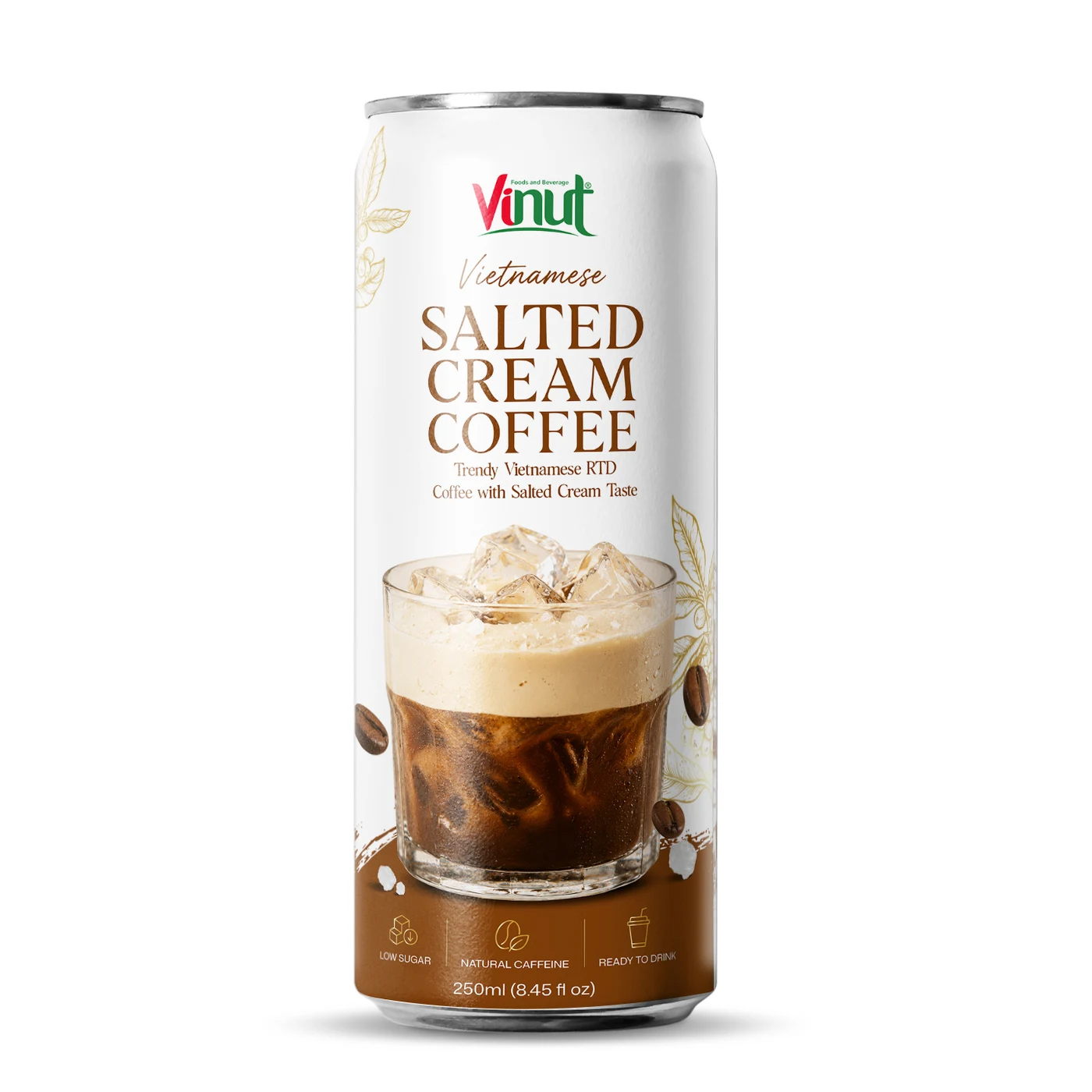 VINUT Vietnamese Salted Cream Coffee – Low Sugar, 250 mL
