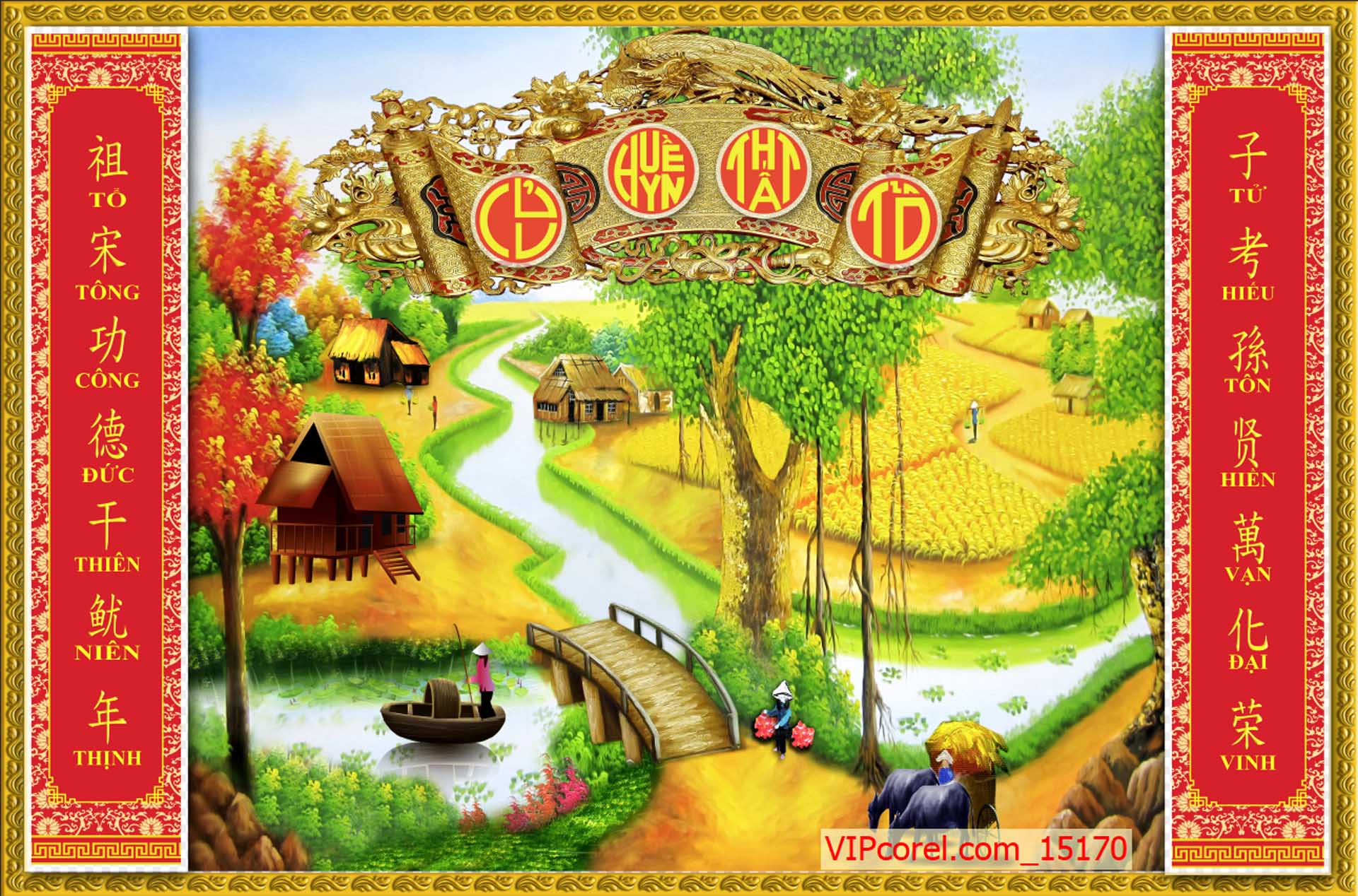tranh đồng quê trang trí phòng thờ tranh đồng quê trang trí phòng thờ